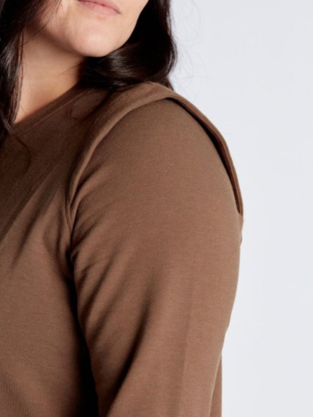 Lost In Layers Sweatshirt Dress, Size 3X/4X, Long Sleeve, Tan-Brown, Canadian - Picture 4 of 7